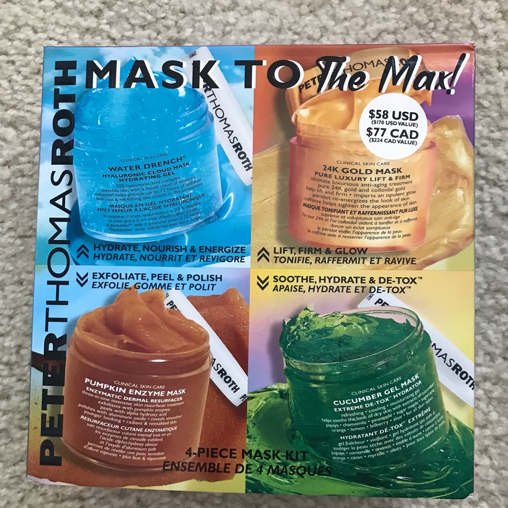 PeterThomasRoth Mask to The Max! 4-piece mask set 24K Gold Cucumber Please Read!